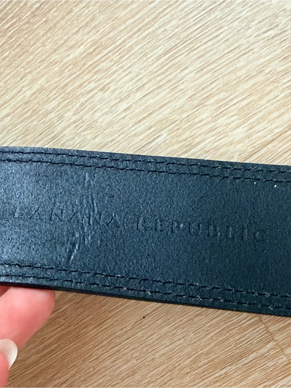 Vintage Y2K Banana Republic Italy Leather Belt Statement Large Buckle Stitch - Picture 5 of 10